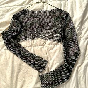 Mesh see-through crop top that can be layered